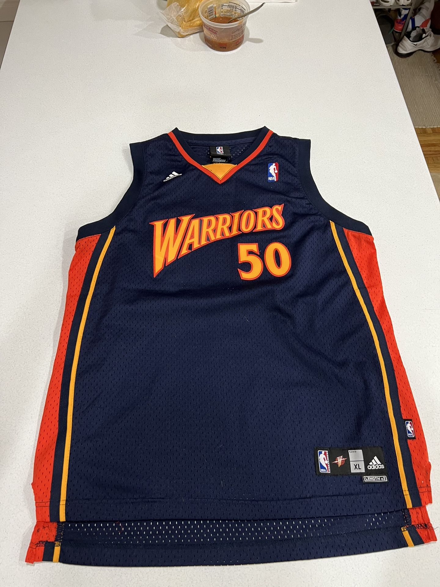 GOLDEN STATE MAGGETTE WARRIORS ADIDAS JERSEY SWINGMAN BLUE SEWN KIDS XL RARE