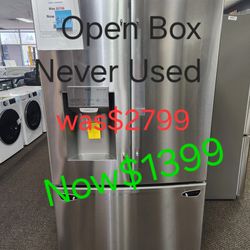 Open Box Never Used! 26 Cu.ft French Door Refrigerator With Water And ICE $0 DOWN $0 FINANCING Available 