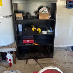 Black Metal Shelf, Good For The Garage