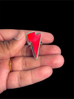 Red Onyx Statement Ring – 925 Sterling Silver – Handmade – Valentine’s Day Special Edition – Size 7.2