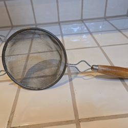 Vintage Wire mesh Strainer with Wooden Handle