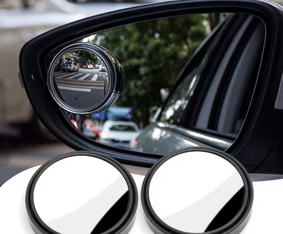 4-Pack Blind Spot Mirrors | 360° Wide-Angle Convex | Stick-On | Anti-Fog | Universal Fit