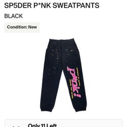 Sp5der Pink Sweatpants Black X Young Thug 