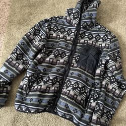 Fleece Zipper Jacket Hoodie Mens Medium