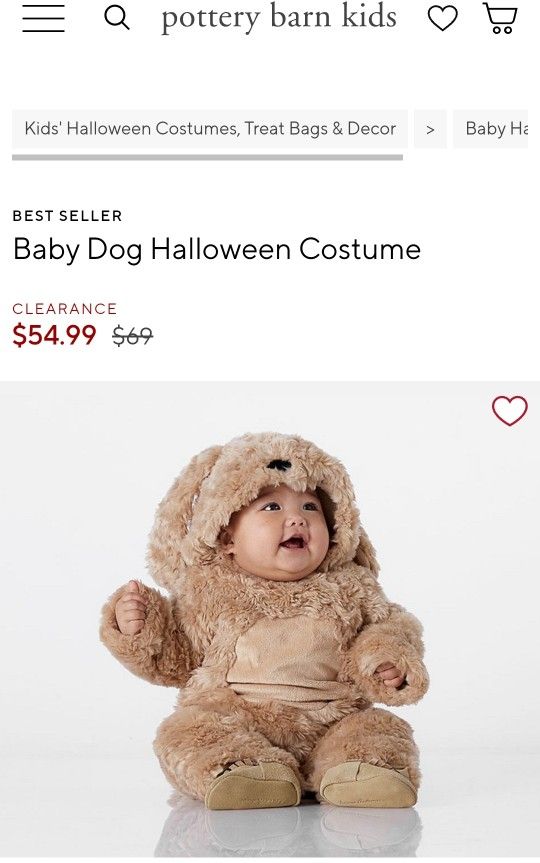 Pottery Barn BABY dog Halloween Costume