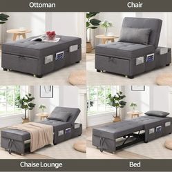 4 In One Ottoman Chair Bed