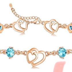 New Bracelets for Women 925 Sterling Silver Love Heart Bracelet Charms Bracelet Trendy Dainty Gift for Ladies Wife Bride Sister Friend Anniversary Bir