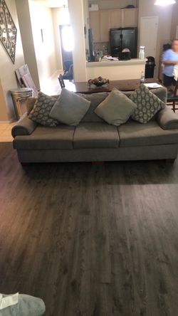 Gray Fabric Couch 2 Set