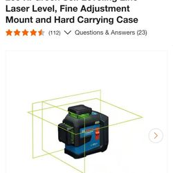 260 ft. Green Self Leveling Line Laser Level, Fine Adjustment Mount and Hard Carrying Case