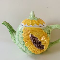 Vintage 1991 Seymour Mann Sunflower Teapot Hand Painted 