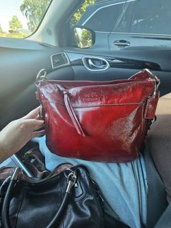 Coach Red Patent Leather Shoulder Bag