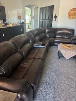 Brown Leather Couch