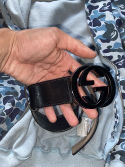 Black Gucci Belt Imprime Monogram (authentic)