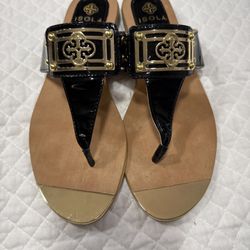 Isola Thong Patent Leather Sandals 7