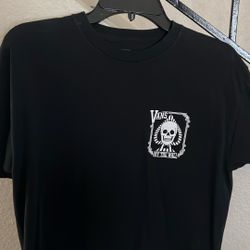 MENS VANS ACE OF SPADE SKULL SHIRT BLACK SZ MEDIUM
