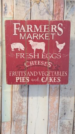 Rustic vintage Farmers Market Wooden Sign