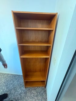 Five-Tiered Wood Bookcase Storage Shelf