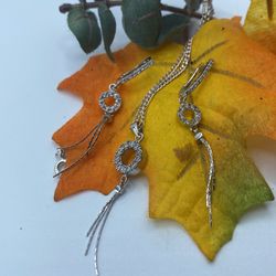 Dangle Chain W Round Cubic Zirconium 