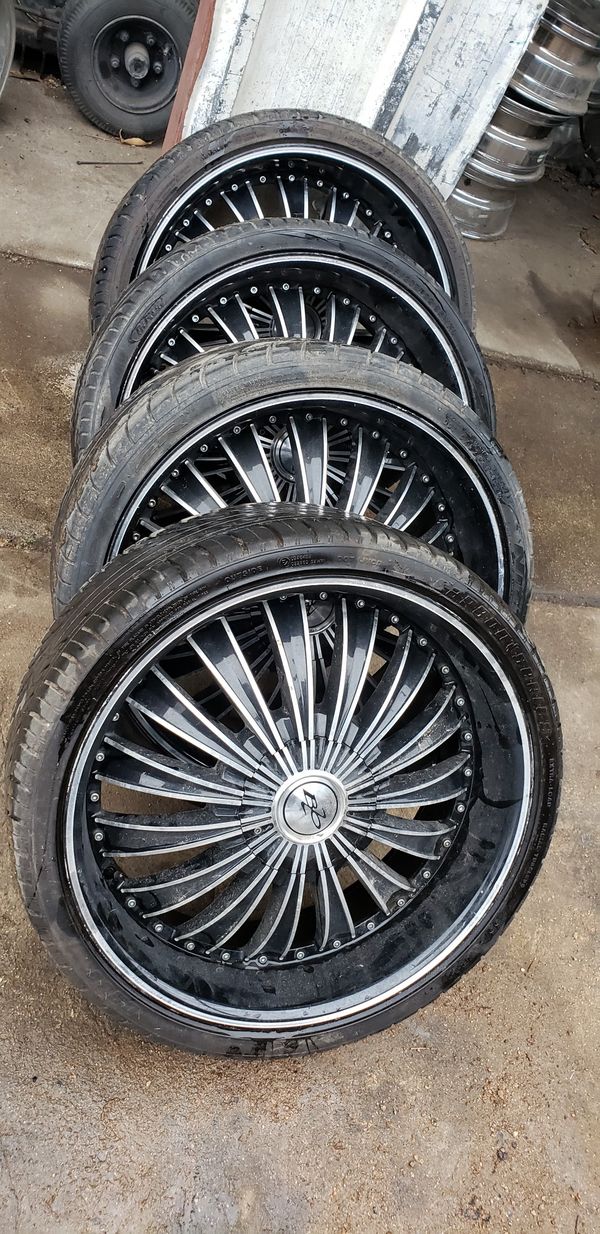 22 inch bzo wheels tires good 5 lug universal for Sale in San Antonio