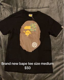 Brown bape tee bape on the back