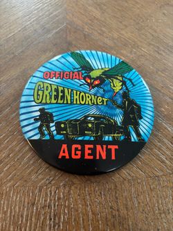 Rare Vintage Official 1966 Green Hornet Agent Pinback Button