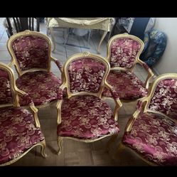 Arm Chairs Victorian Gold And Red Elegant 