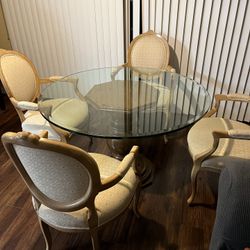 Vintage Glass Dining Table