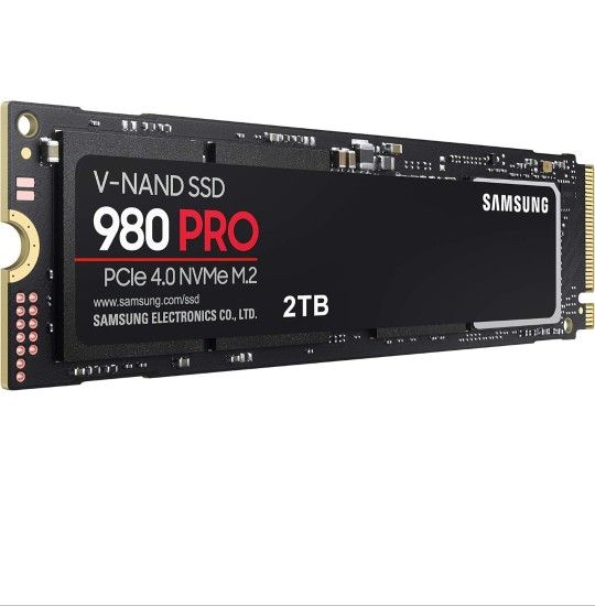 SAMSUNG 980 PRO SSD 2TB PCIe NVMe Gen 4 Gaming M.2 Internal Solid State Drive Memory Card, Maximum Speed, Thermal Control MZ-V8P2T0B/AM