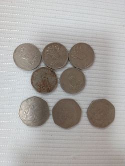 Lot of 8 Vintage Mexican Peso Coins