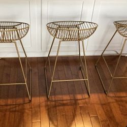 Gold Metal Counter Height Stools