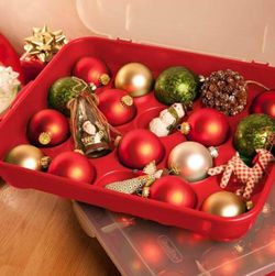 3 Holiday Ornament Storage Boxes/Bins