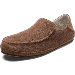 Women’s Size 9 OLUKAI Nohea Hulu Women's Slippers, Soft & Comfortable Slippers with Fleece Lining, Wool Blend Footbed & Drop-In Heel Design