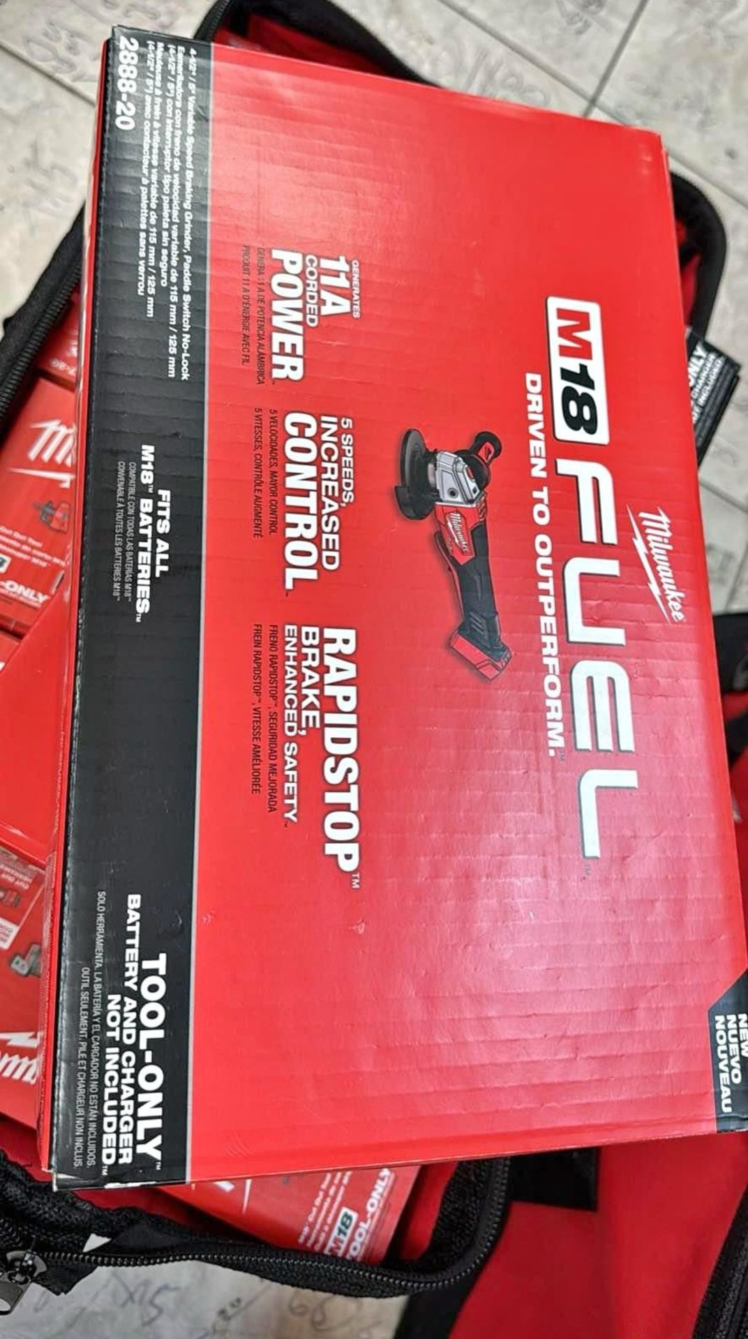 Milwaukee M18 Fuel Variable Speed Angle Grinder Each $180 