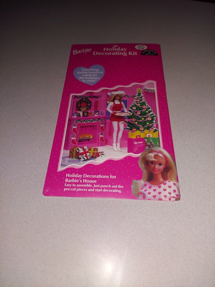VINTAGE 1998 BARBIE HOLIDAY DECORATING KIT NEW FACTORY SEALED