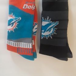 Miami Dolphins Crew Socks ( 2 Pair)