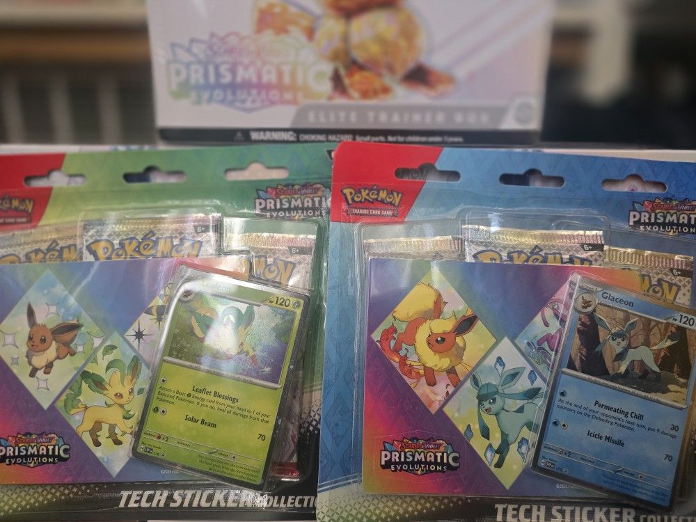 Pokemon Prismatic Evolutions Tech Sticker Collection