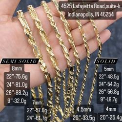 10k Solid Gold Chains