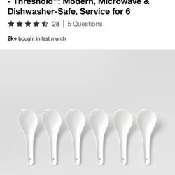 FIVE Porcelain Soup Spoons from Target