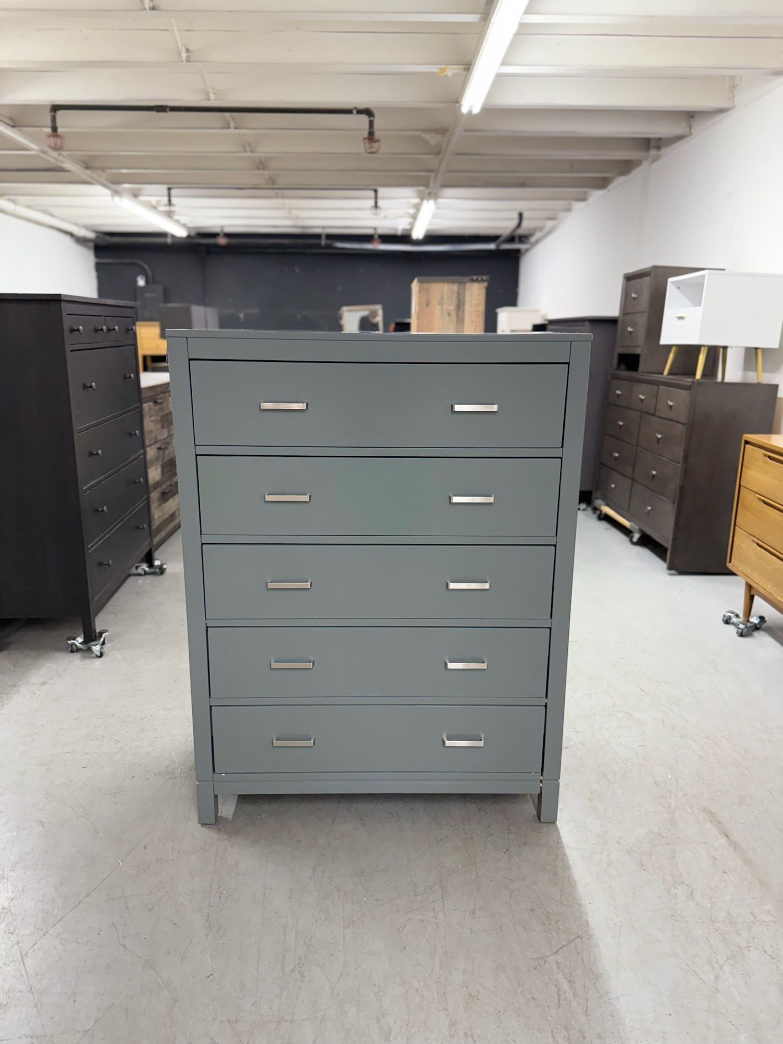Gray 5 Drawer Dresser