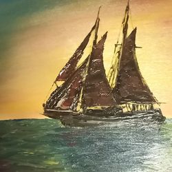 "Sunset Sail" Original Oil Painting 