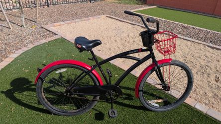 CARLISLE BEACH CRUISER, 26"- TIRES, FRONT BASKET, 18.5"FRAME, CUP HOLDER, TELEPHONE HOLDER