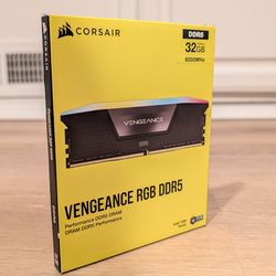 CORSAIR VENGEANCE RGB 32GB DDR5 RAM NEW/sealed - 6000MT/s / CL30 / Intel XMP / Black
