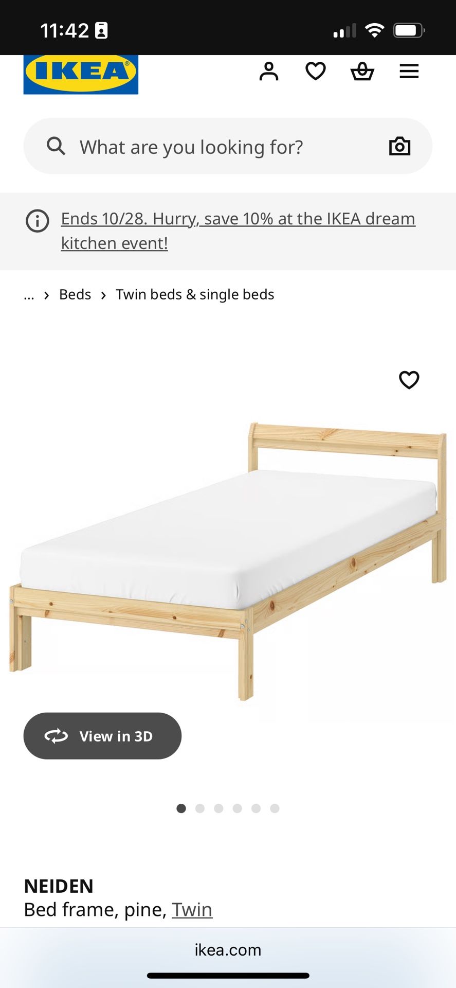 IKEA Twin Bed with slats