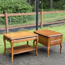 Vintage solid, wood, Bassett Maple End Tables