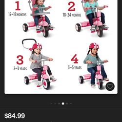 Pink Radio Flyer 4 In One Tricycle