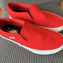 Vans womens Asher checker foxing red white size 8.5!