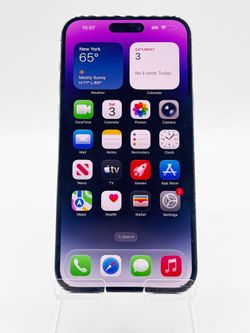 Unlocked Apple iPhone 14 Pro Max A2651 256GB Deep Purple 84% Battery Health