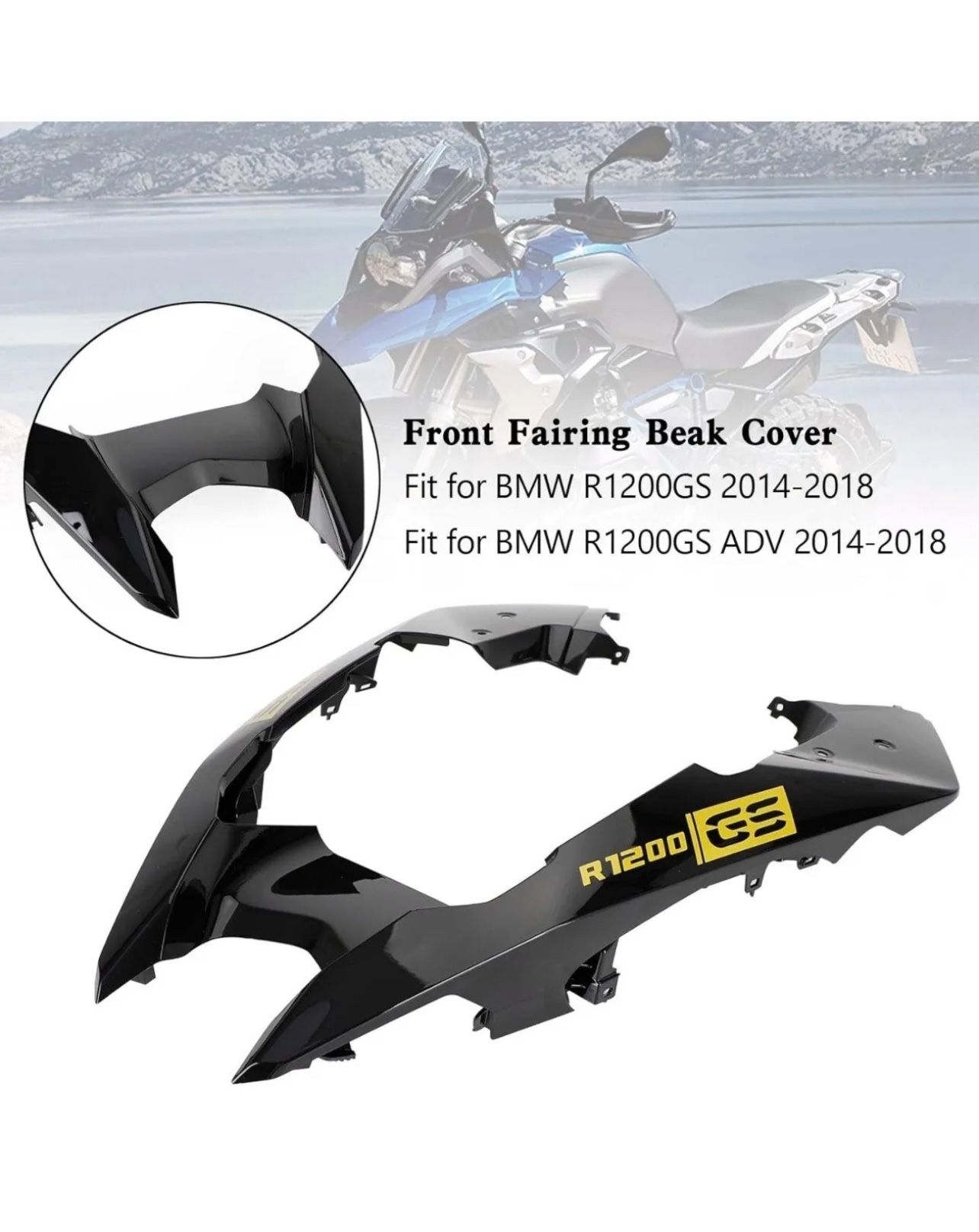 Bruce & Shark Front Nose Fairing Beak Fender Cover BLACK Fit for BMW R1200GS