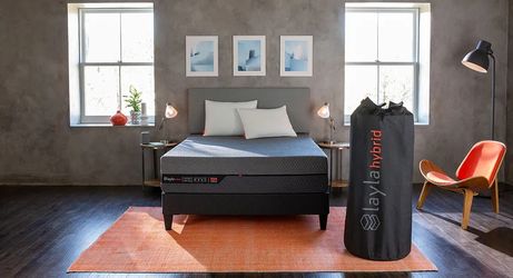 Layla Hybrid Queen Mattress A mix of memory foam, coil springs, and undeniable swagger.
