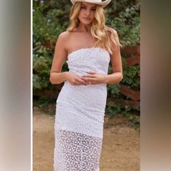 12th Tribe Sequin Strapless Dress Medium